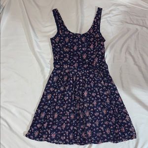 Navy Floral Short Dress